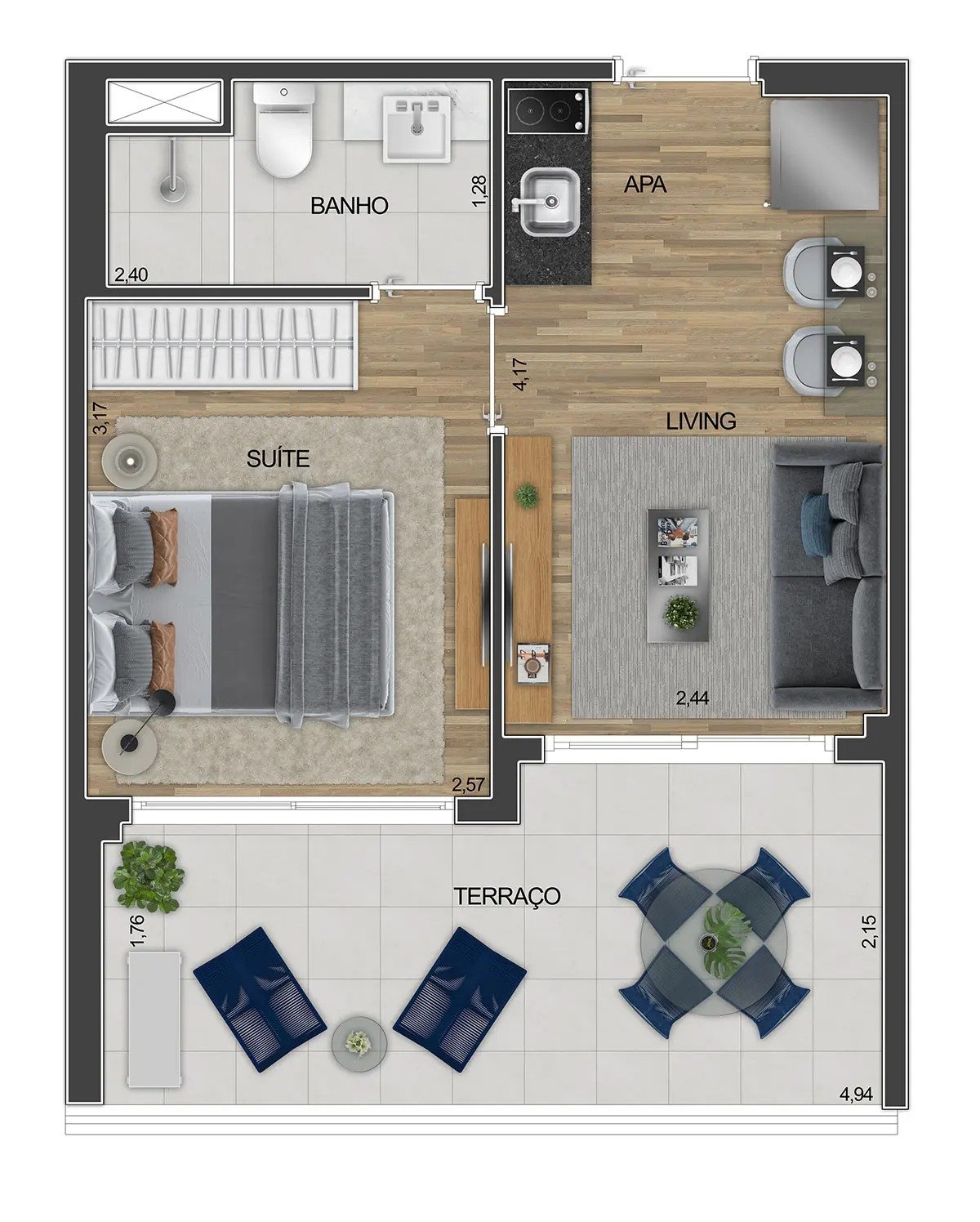 apartamento com 1 quarto(s) com 1 vaga(s) - BROOKLIN, São Paulo / SP