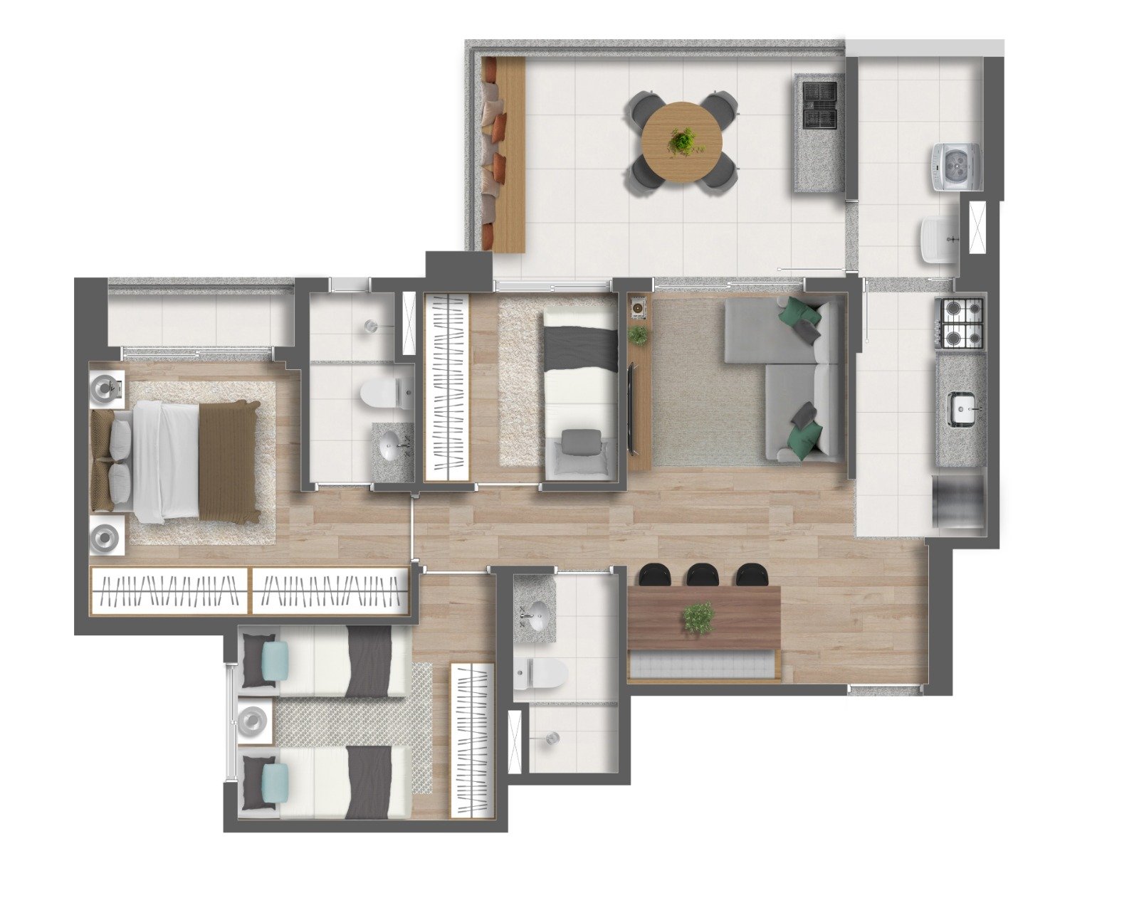 apartamento com 3 quarto(s) com 2 vaga(s) com 1 suíte(s) com 1 banheiro(s) - VILA MASCOTE, São Paulo / SP