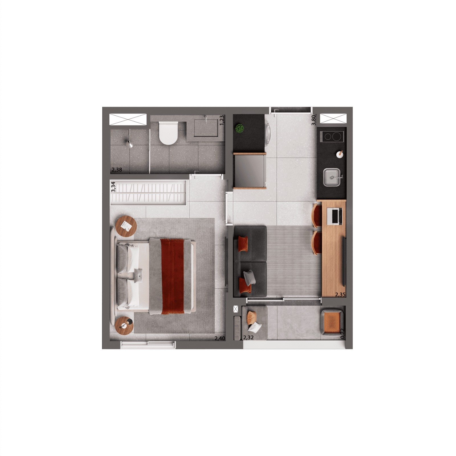 apartamento com 1 quarto(s) - BROOKLIN, São Paulo / SP