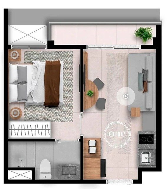apartamento com 1 quarto(s) com 1 suíte(s) com 1 banheiro(s) - VILA NOVA CONCEICAO, São Paulo / SP