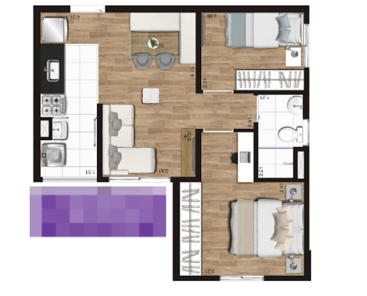 apartamento com 2 quarto(s) com 1 vaga(s) - CIDADE ADEMAR, São Paulo / SP