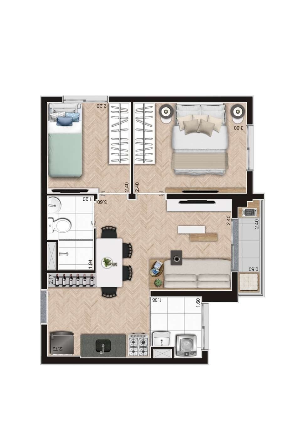 apartamento com 2 quarto(s) com 1 vaga(s) com 2 banheiro(s) - VILA MASCOTE, São Paulo / SP