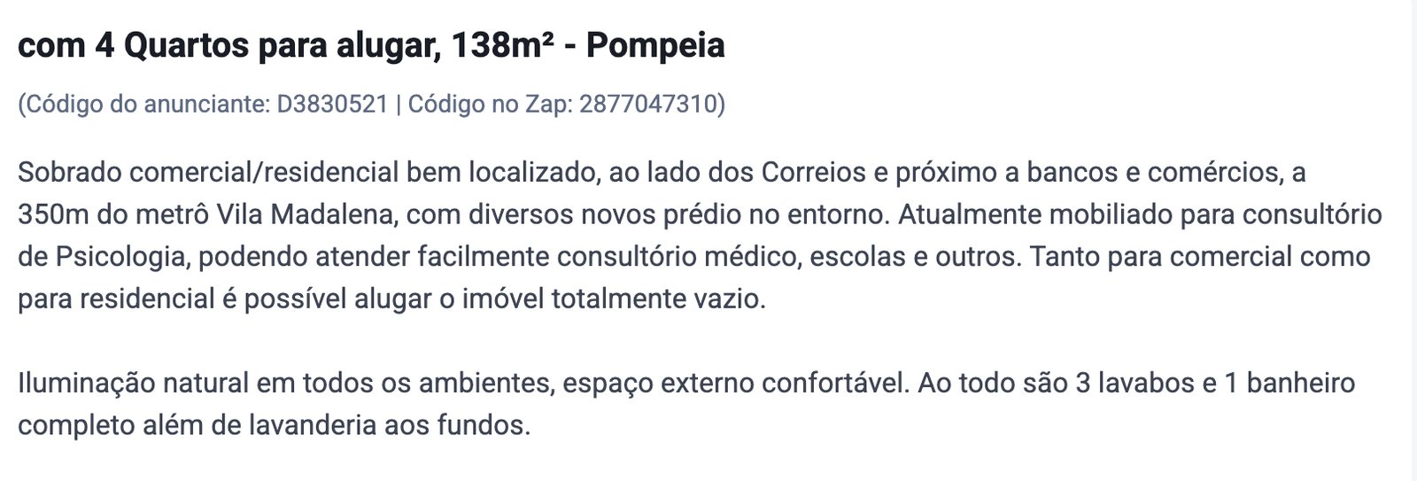 casa com 4 quarto(s) com 2 vaga(s) com 1 banheiro(s) - POMPEIA, São Paulo / SP